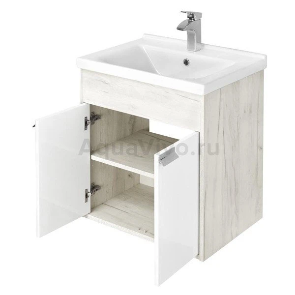 Мебель для ванной Акватон Флай 60, цвет белый/дуб крафт