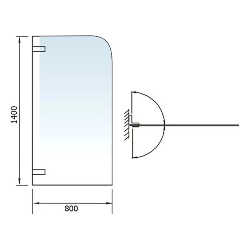 Шторка на ванну Weltwasser WW100 100D1-80 80x140, стекло прозрачное, профиль хром - фото 1