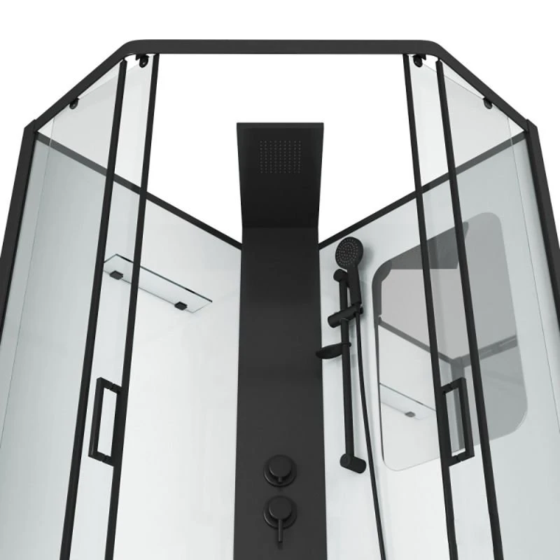 Душевая кабина Grossman Elegans GR-251D 90x90, стекло прозрачное, профиль черный