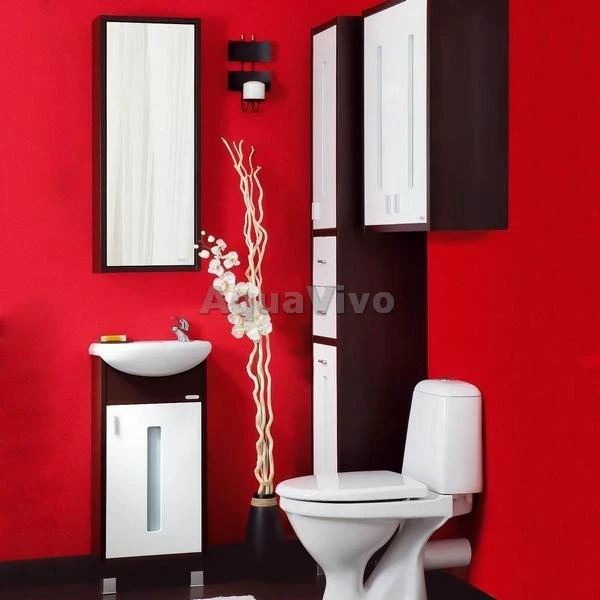 Напольный комплект мебели Бриклаер Бали 40 для ванной комнаты в цвете венге-белый - купить в магазине сантехники Аквавиво