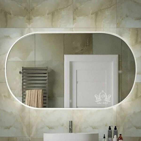 Зеркало Art & Max Bari 70x110, с подсветкой и диммером, цвет белый матовый