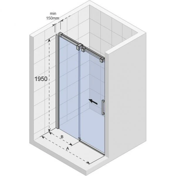 Душевая дверь Riho Ocean O104 100, стекло прозрачное, профиль хром - фото 1