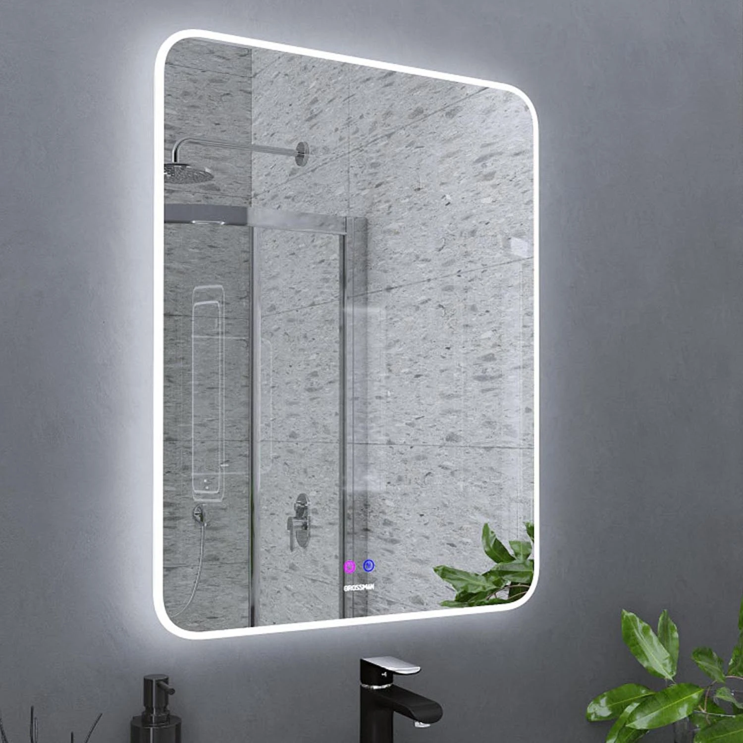 Зеркало Grossman Elegans Norma 70x80, с подсветкой, диммером и функцией антизапотевания