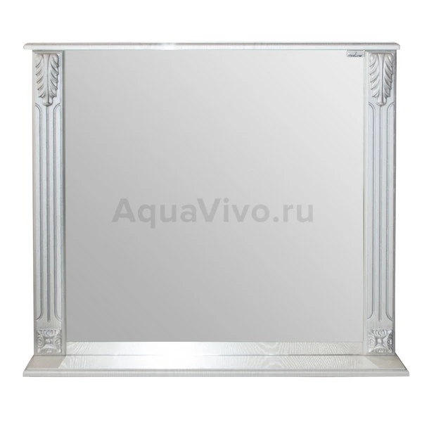 Зеркало Mixline Людвиг 80 с полочкой, цвет серебро