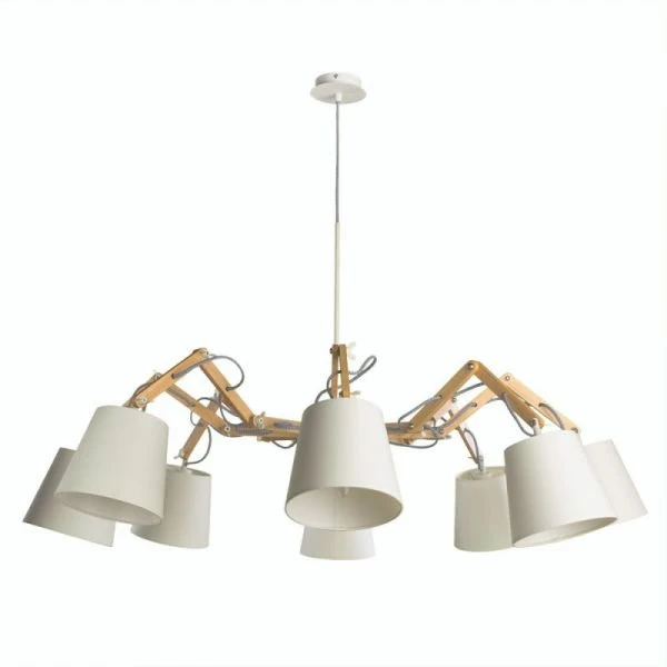 Подвесная люстра Arte Lamp Pinocchio A5700LM-8WH, арматура цвет белый, плафон/абажур ткань, цвет белый