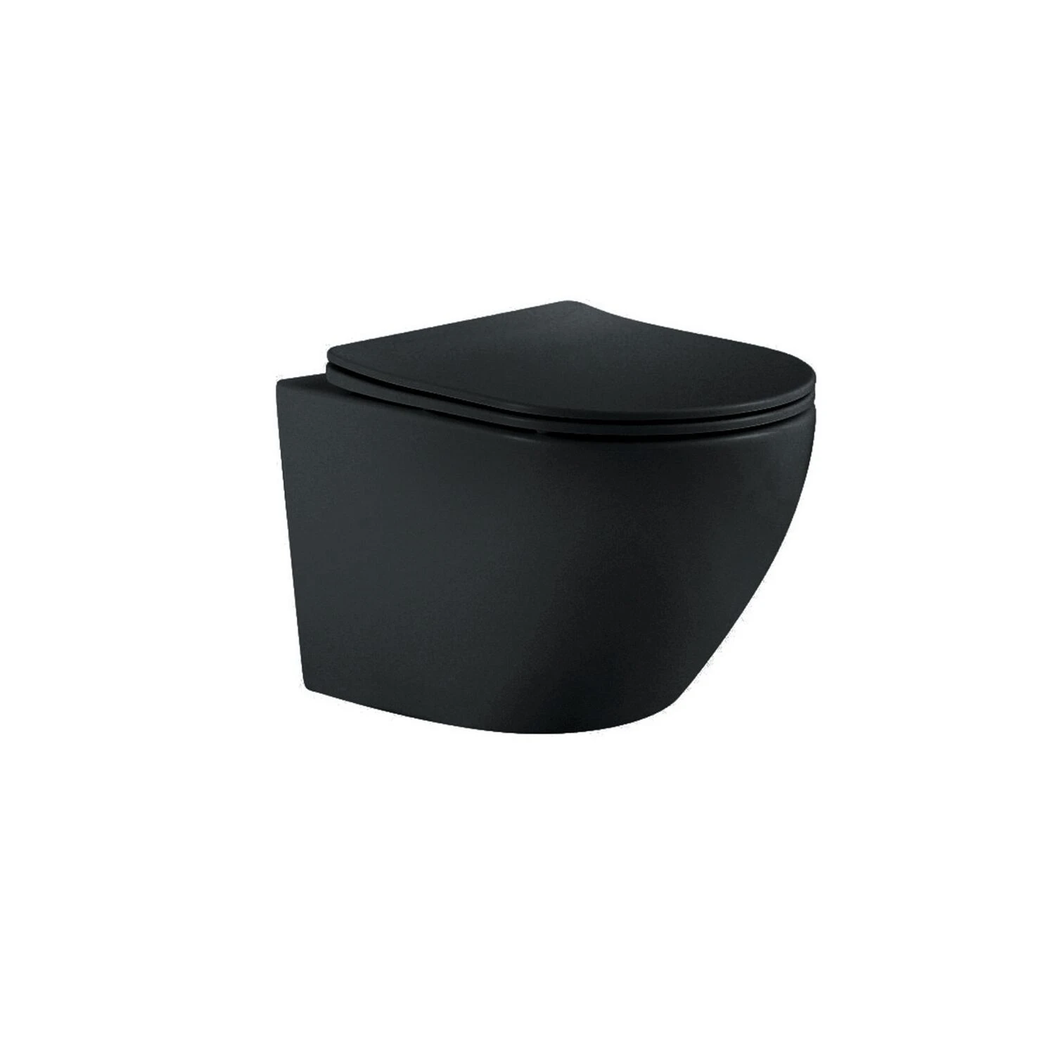 Унитаз Акватек Европа AQ1901-MB подвесной, безободковый, с сиденьем микролифт, цвет черный матовый