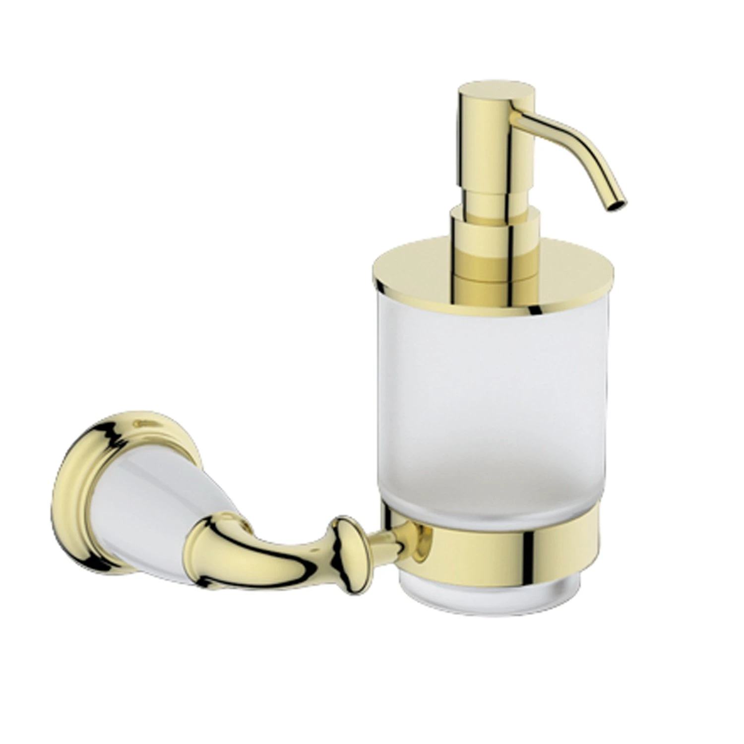 Дозатор Art & Max Bianchi AM-E-3698AW-Do для жидкого мыла, подвесной, цвет белый / золото