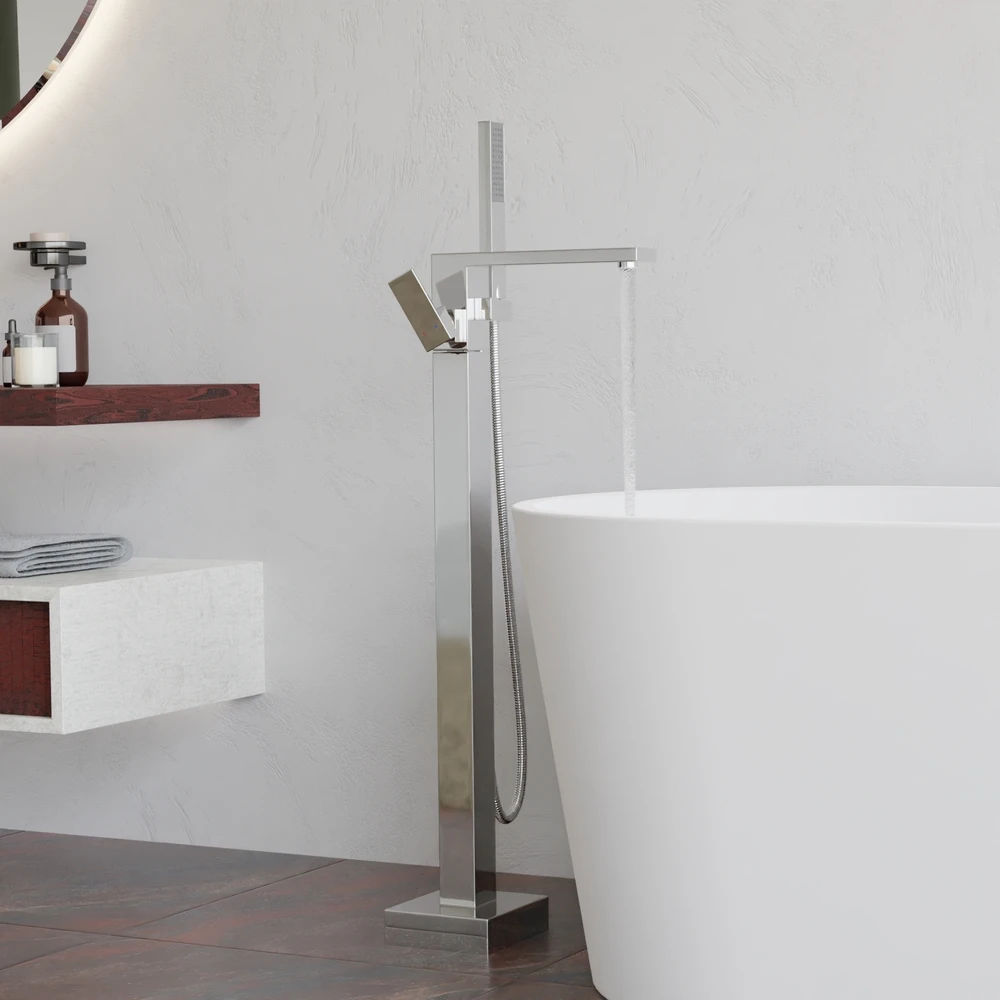 Смеситель RGW Shower Panels SP-350 для ванны, напольный, цвет хром - фото 1