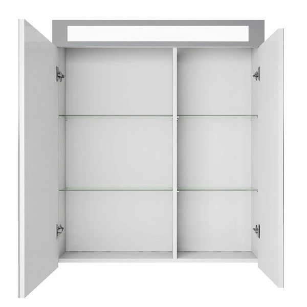 Шкаф-зеркало Dreja Uni 70, с подсветкой, цвет белый