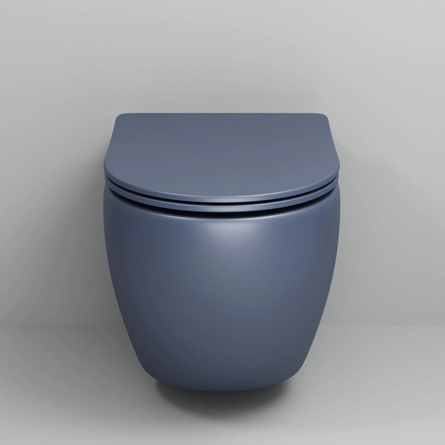 Унитаз Grossman Color GR-4411 BLMS подвесной, безободковый, сиденьем микролифт, цвет синий матовый - фото 1