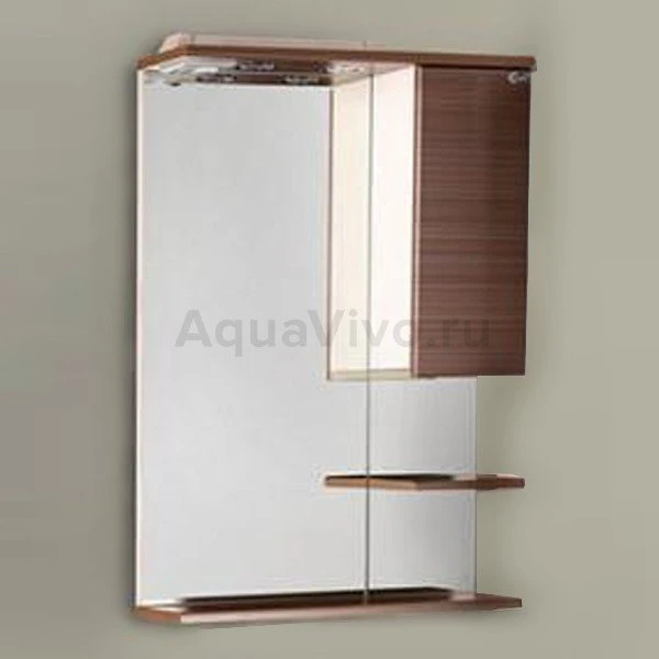 Шкаф-зеркало Оника Элита 60.01, правый, с подсветкой, цвет штрокс коричневый