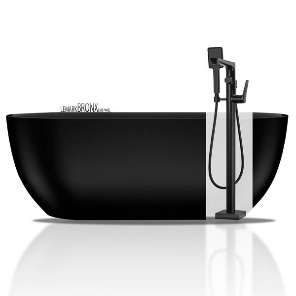 Смеситель Lemark Bronx LM3744BL для ванны, напольный, цвет черный - фото 1
