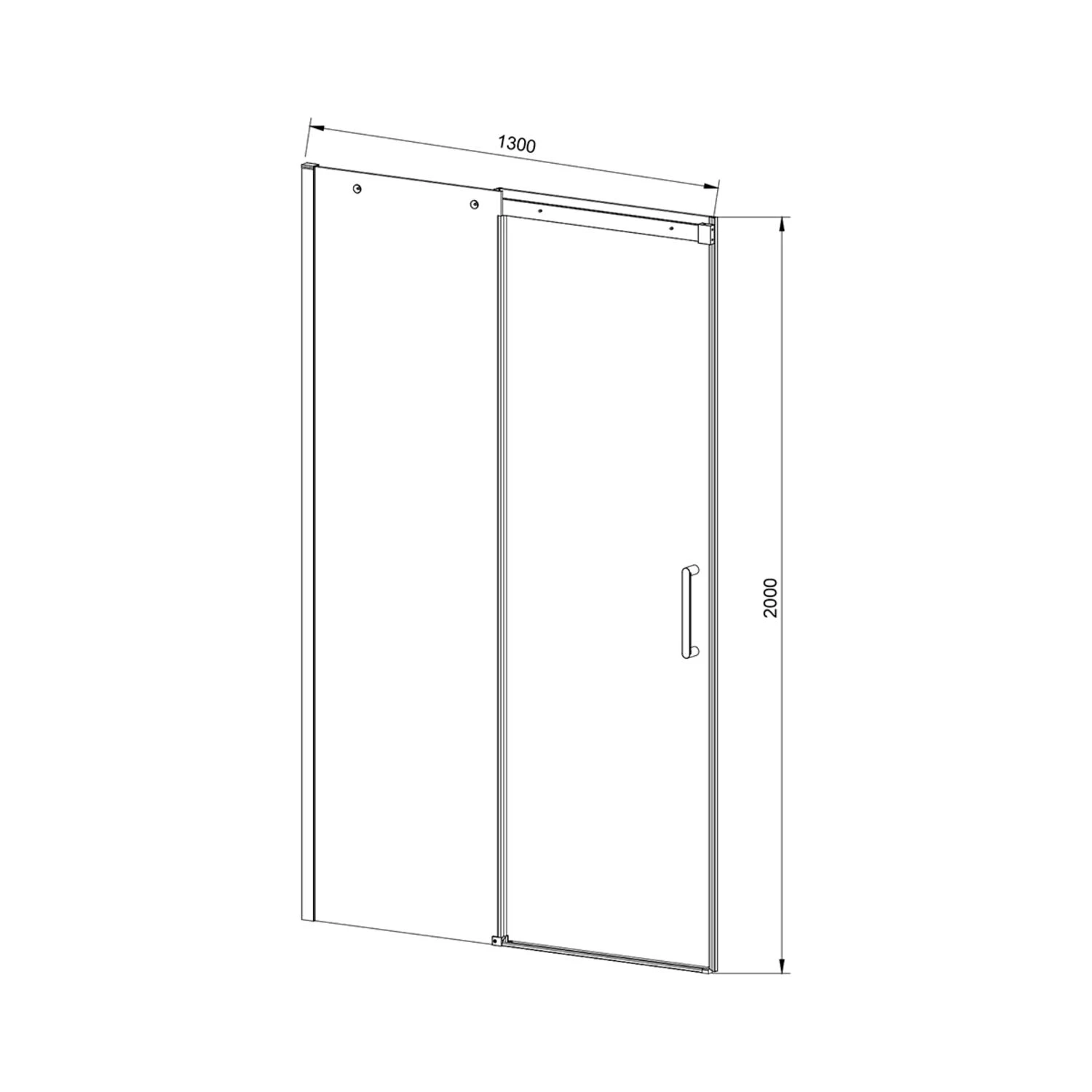 Душевая дверь Vincea Dice VDS-4D 130x200, стекло прозрачное, профиль хром