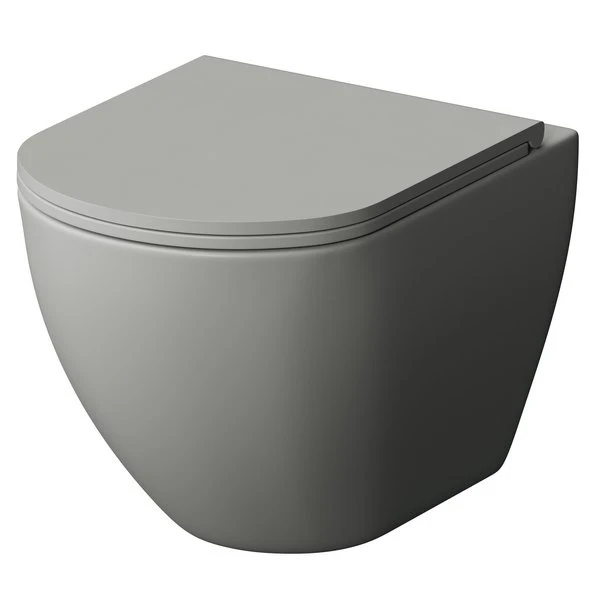 Унитаз Grossman Color GR-4455 GMS подвесной, безободковый, с сиденьем микролифт, цвет серый матовый - фото 1