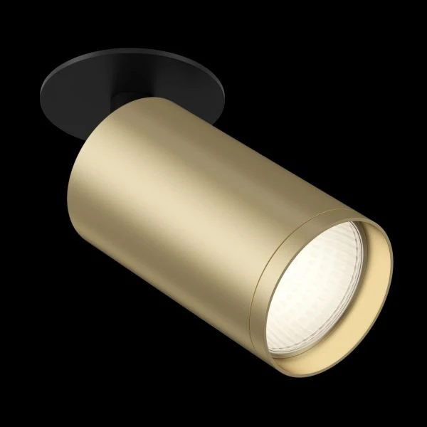 Встраиваемый светильник Maytoni Technical Focus S C049CL-U-1BMG, арматура черная, плафон металл золото матовое - фото 1