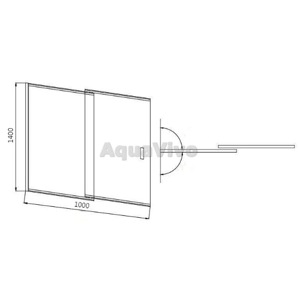 Шторка на ванну Good Door Screen SL-100-C-CH 100x140, стекло прозрачное, профиль хром
