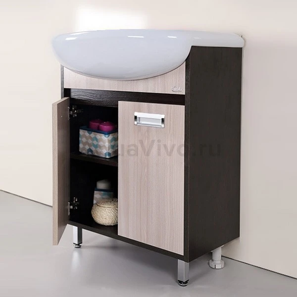 Мебель для ванной Оника Гамма 60.10, цвет венге луизиана / ясень шимо - фото 1