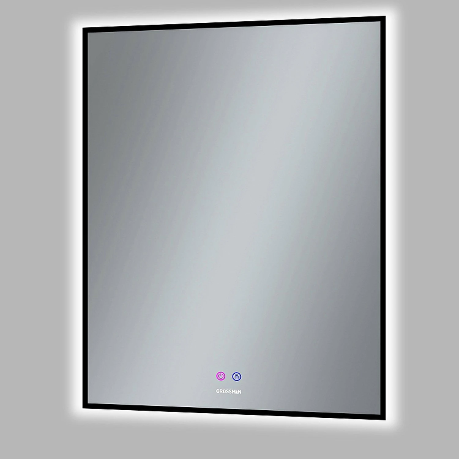 Зеркало Grossman Pragma Norma Black 70x80, с подсветкой, диммером и функцией антизапотевания, цвет черный - фото 1