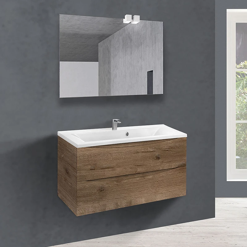 Мебель для ванной Vincea Mia 90, под раковину из искусственного камня, цвет винтажный дуб