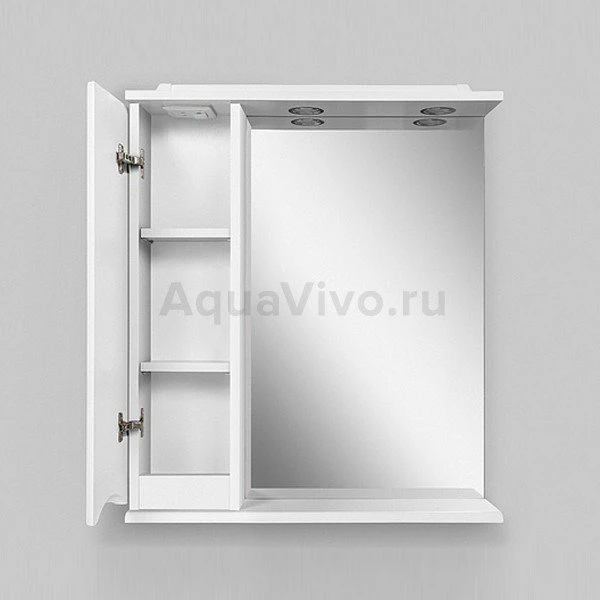 Шкаф-зеркало AM.PM Like 65, с подсветкой, цвет белый глянец, левый - фото 1