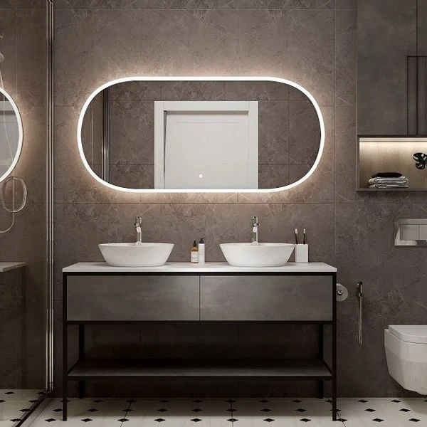 Зеркало Art & Max Bari 70x110, с подсветкой и диммером, цвет белый матовый