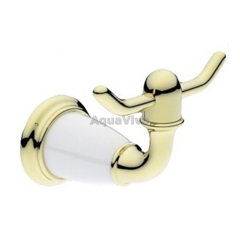 Крючок Art&Max Bianchi AM-E-2601-Do, двойной, цвет белый / золото