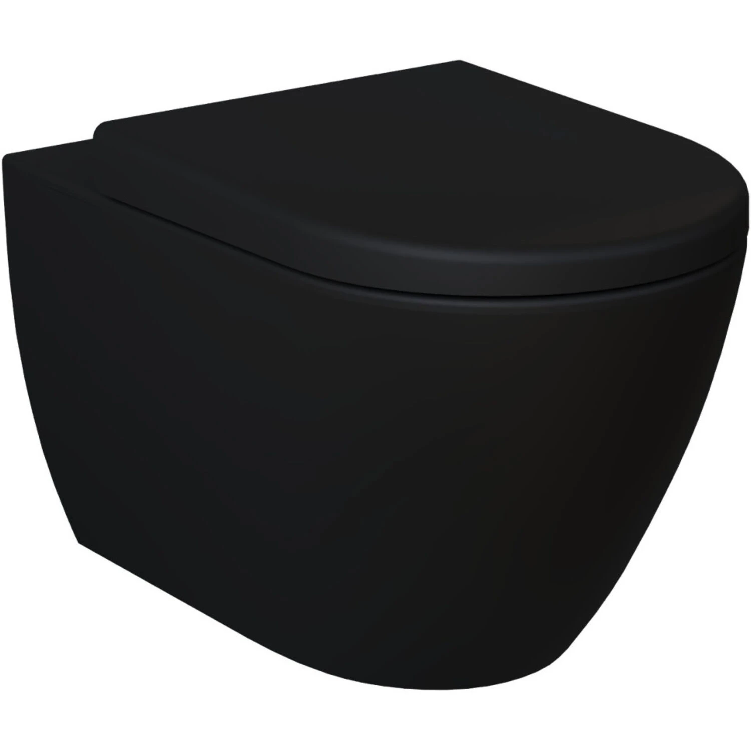 Унитаз Ambassador Queen 113T20201R-112T20201 подвесной, безободковый, с сиденьем микролифт, цвет черный матовый